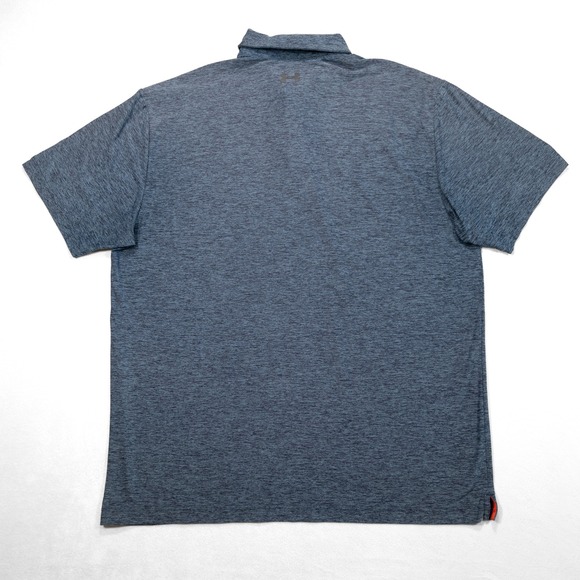 UNDER ARMOUR Men's‎ XL Blue Heathered Loose Fit Heatgear Short Sleeve Polo Shirt - Picture 4 of 6